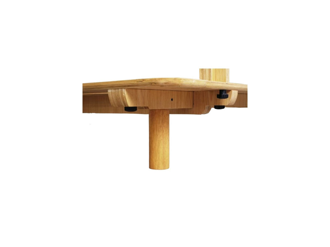 Close-up of the AVONEST bed frame Baltic birch plywood